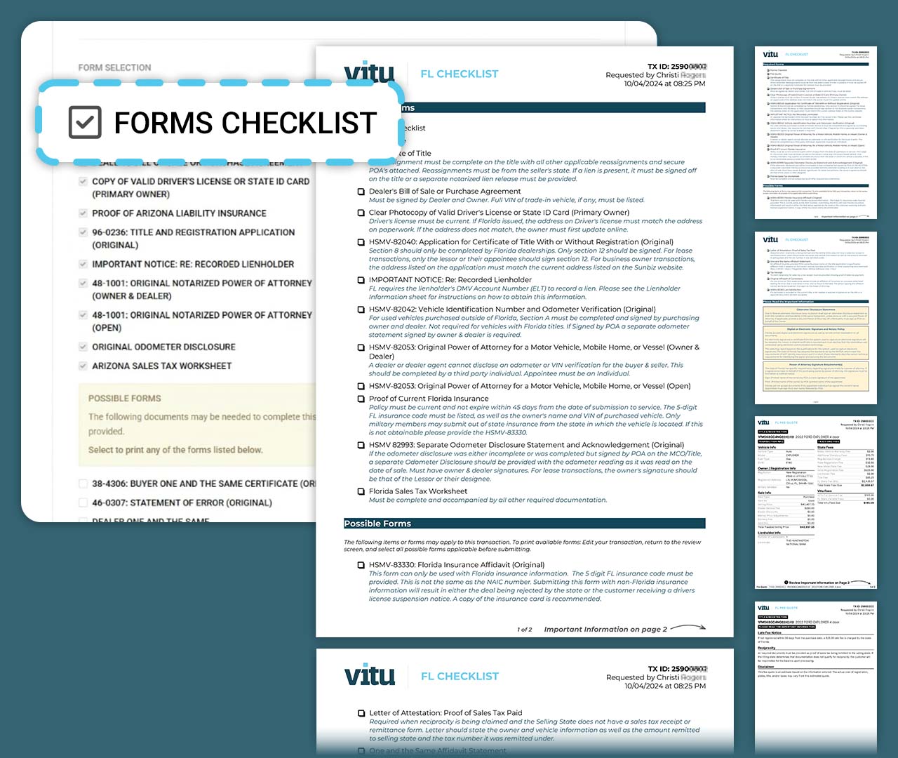 Vitu easy-to-use interface with auto-populated fields